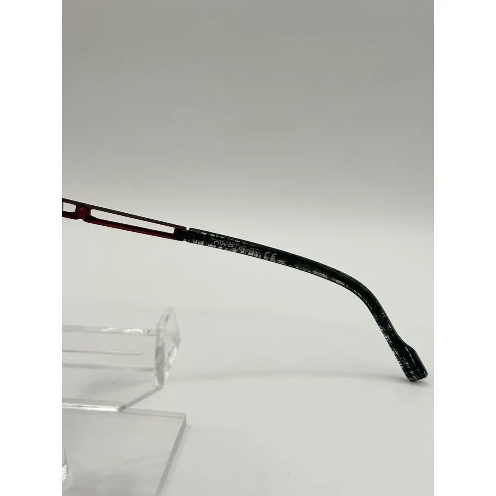 OWP Germany Mod 7504 400 Eyeglasses Frames 49-19 145 Round Gray Red
